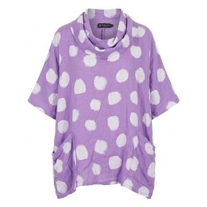 Bella Amore Linen Top L XL Boho Summer Pockets Baggy Lagenlook Italian